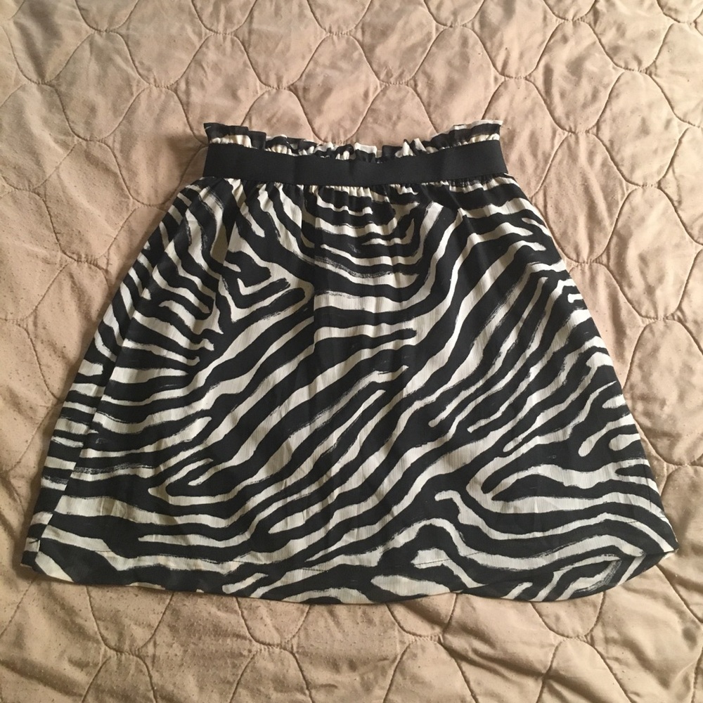 Tan/black zebra print skirt